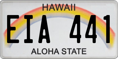 HI license plate EIA441