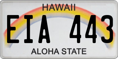 HI license plate EIA443
