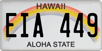 HI license plate EIA449