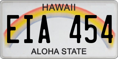 HI license plate EIA454