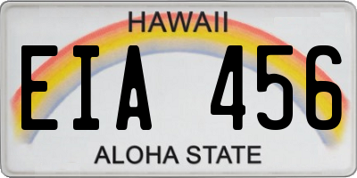 HI license plate EIA456