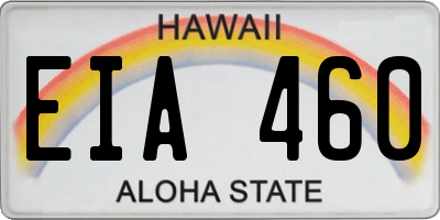 HI license plate EIA460