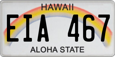 HI license plate EIA467