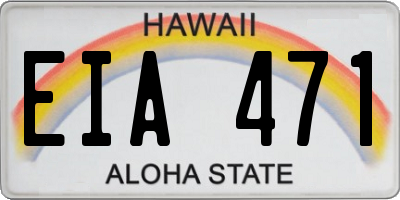 HI license plate EIA471