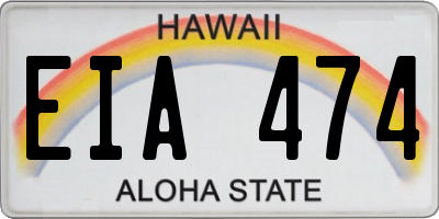 HI license plate EIA474