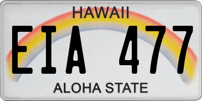 HI license plate EIA477