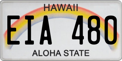 HI license plate EIA480
