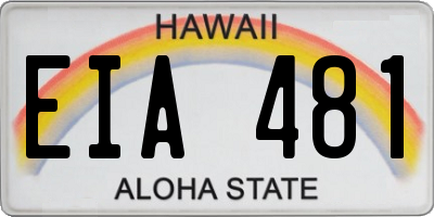 HI license plate EIA481