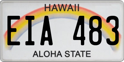 HI license plate EIA483