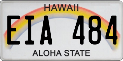 HI license plate EIA484