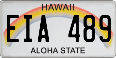 HI license plate EIA489