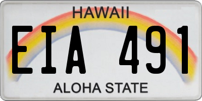 HI license plate EIA491