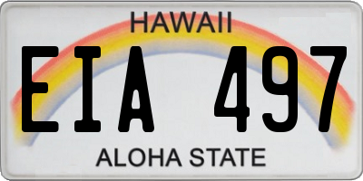 HI license plate EIA497