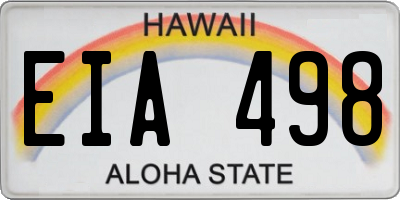 HI license plate EIA498