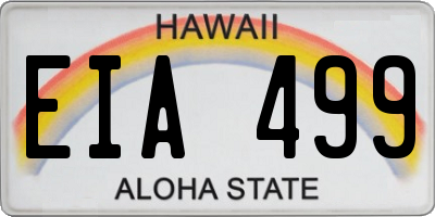 HI license plate EIA499