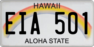HI license plate EIA501