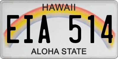 HI license plate EIA514