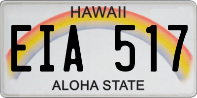 HI license plate EIA517
