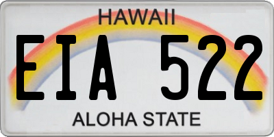 HI license plate EIA522