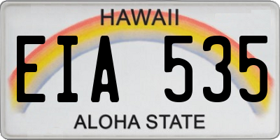 HI license plate EIA535