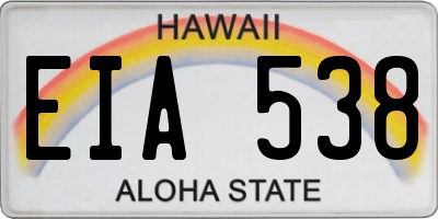 HI license plate EIA538