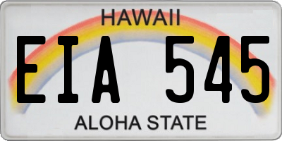 HI license plate EIA545