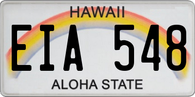 HI license plate EIA548