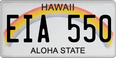 HI license plate EIA550