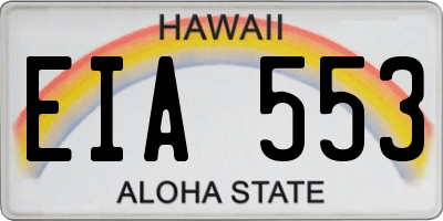 HI license plate EIA553
