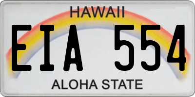 HI license plate EIA554
