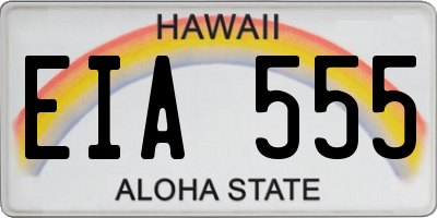 HI license plate EIA555