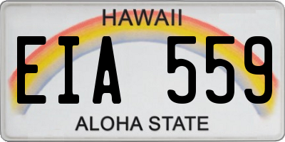 HI license plate EIA559