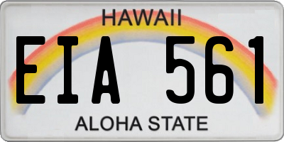 HI license plate EIA561