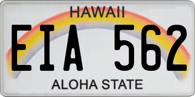 HI license plate EIA562