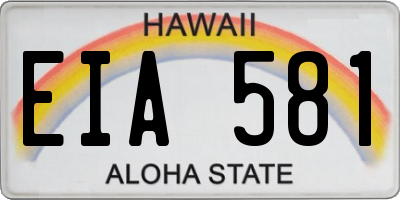 HI license plate EIA581