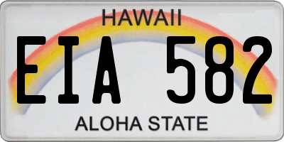 HI license plate EIA582