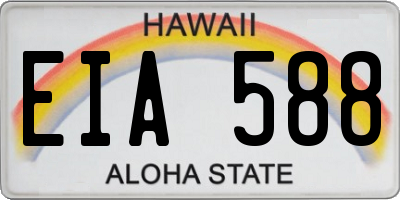 HI license plate EIA588