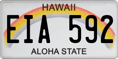 HI license plate EIA592