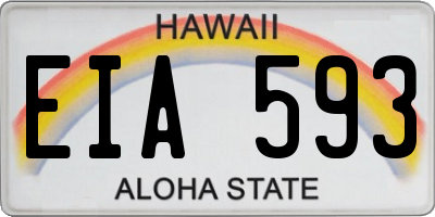 HI license plate EIA593