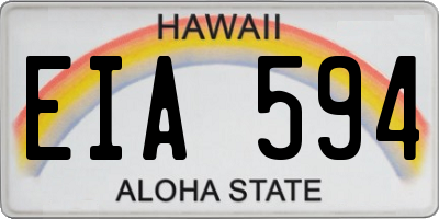 HI license plate EIA594