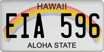 HI license plate EIA596