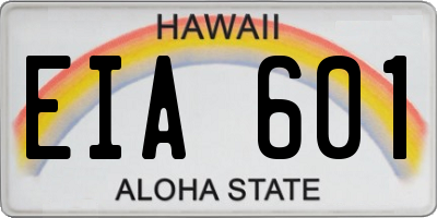 HI license plate EIA601