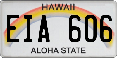 HI license plate EIA606