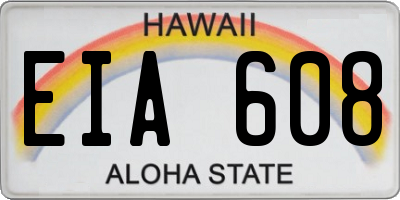HI license plate EIA608