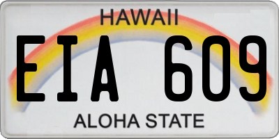 HI license plate EIA609
