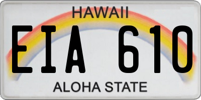HI license plate EIA610