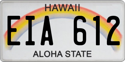 HI license plate EIA612