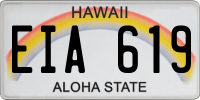 HI license plate EIA619