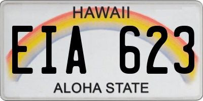 HI license plate EIA623