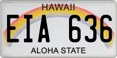 HI license plate EIA636
